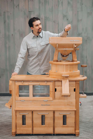 Stone mill for flour with sifter D30S mini